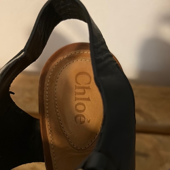 Chloe Brown and Black Wedge Sandals - Picture 3 of 8